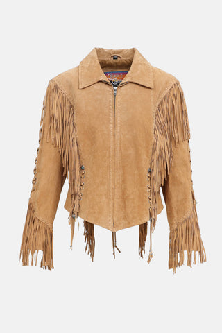 VSP Archive Suede Lace Up Fringe Jacket
