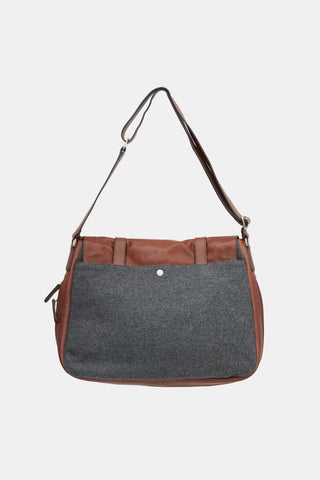 Brunello Cucinelli Leather & Felt Messenger Bag