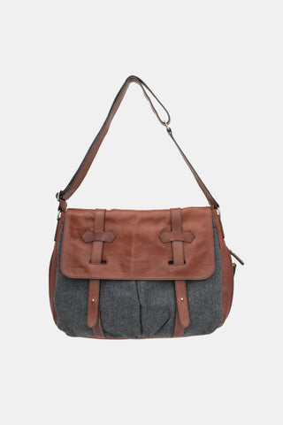 Brunello Cucinelli Leather & Felt Messenger Bag