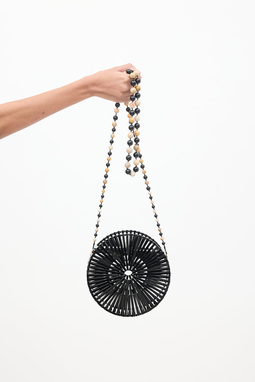 Cult Gaia Black & Multicolour Luna Circular Beaded Bag