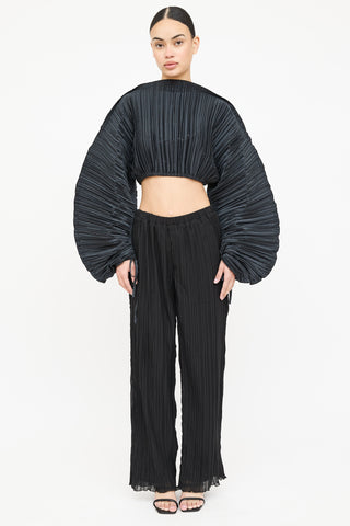 Cult Gaia Pleated Cropped Top