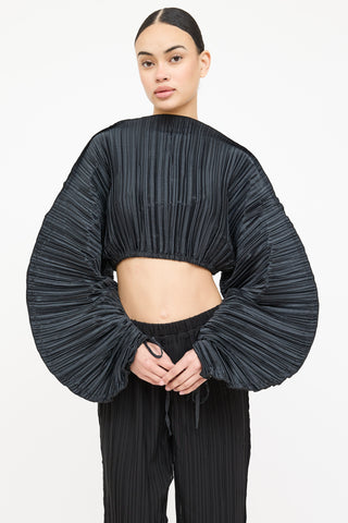 Cult Gaia Pleated Cropped Top