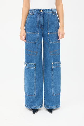 Cult Gaia Medium Wash Wynn Wide Leg Carpenter Jeans