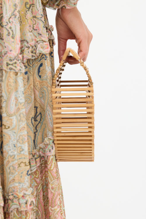 Cult Gaia Brown Wooden Ark Bag