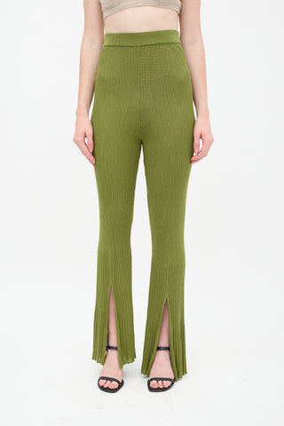 Cult Gaia Green Knit Dalia Pant