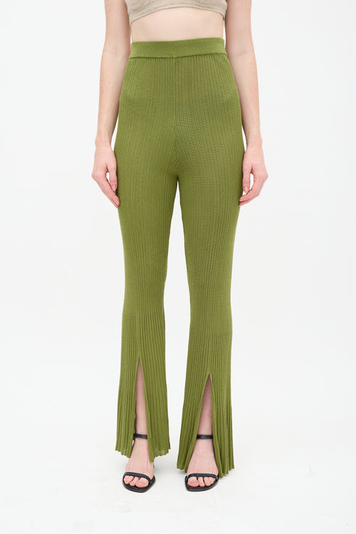 Cult Gaia Green Knit Dalia Pant