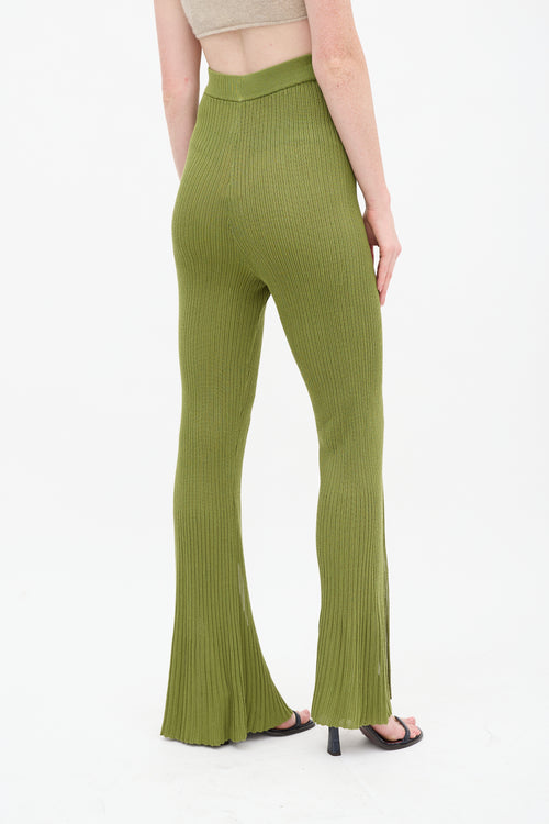 Cult Gaia Green Knit Dalia Pant