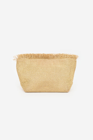 Cult Gaia Metallic Raffia Shanti Clutch
