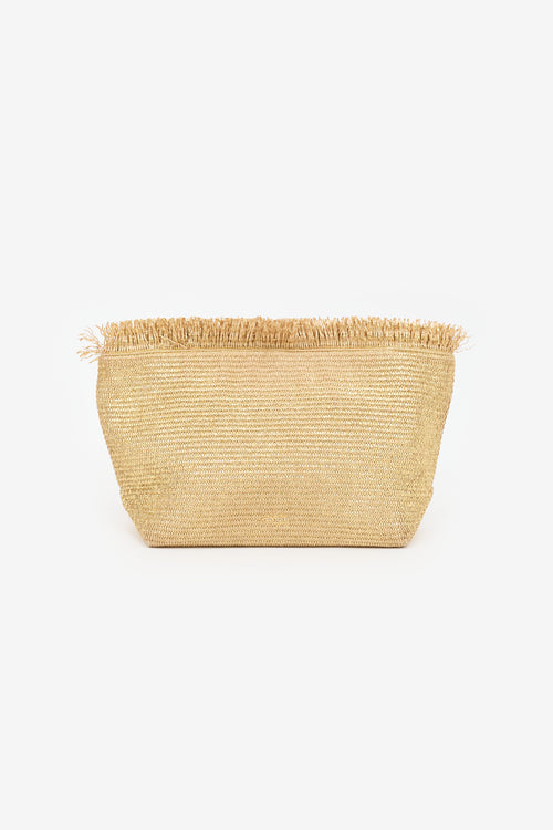 Cult Gaia Metallic Raffia Shanti Clutch