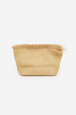 Cult Gaia Metallic Raffia Shanti Clutch