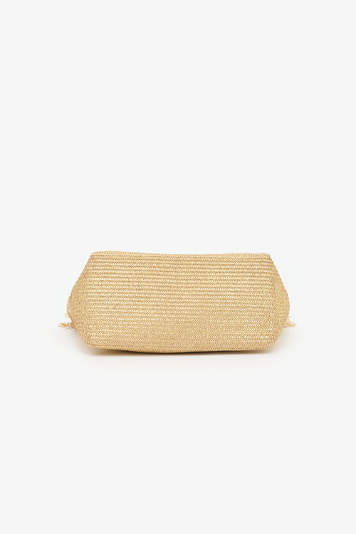 Cult Gaia Metallic Raffia Shanti Clutch