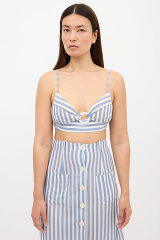 Cult Gaia White & Blue Stripe Skirt Set