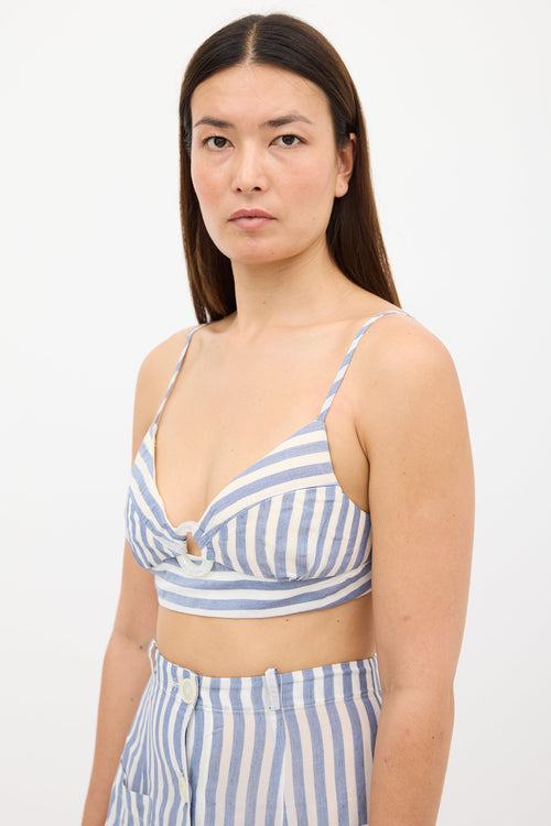 Cult Gaia White & Blue Stripe Skirt Set