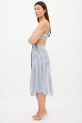 Cult Gaia White & Blue Stripe Skirt Set