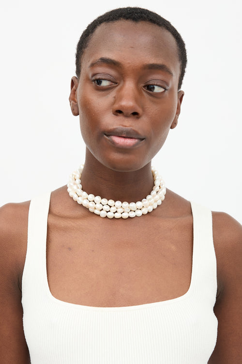 Cult Gaia Baroque Pearl Nora Choker Necklace