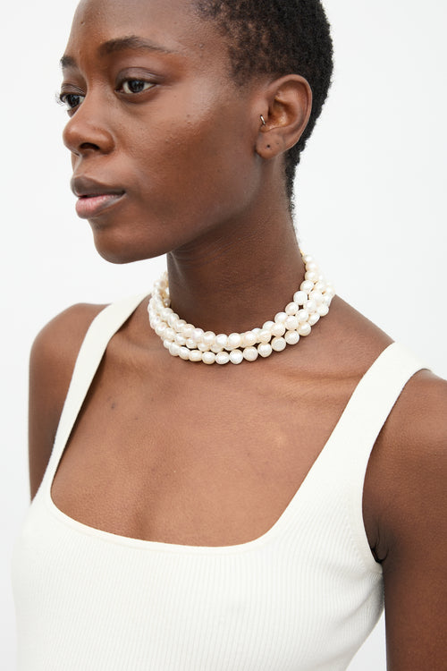 Cult Gaia Baroque Pearl Nora Choker Necklace