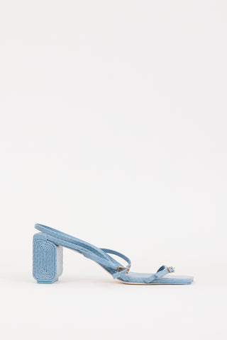 Cult Gaia Blue Leather Maeve Strappy Heel