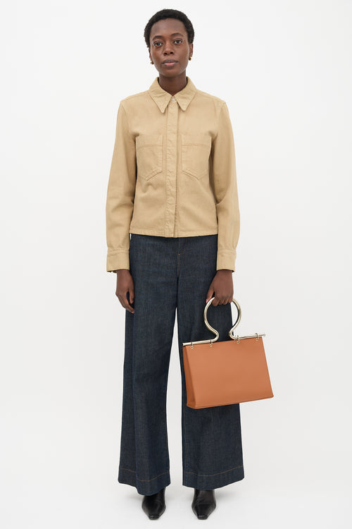 Leather Rose Briefcase Bag