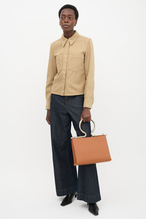 Leather Rose Briefcase Bag