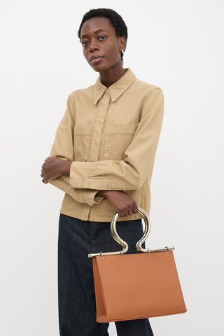 Leather Rose Briefcase Bag