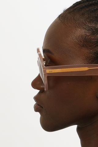 Cutler & Gross Pink Round Sunglasses