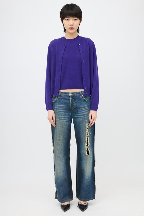 Dolce & Gabbana 2001 Distressed Safety Pin Jeans