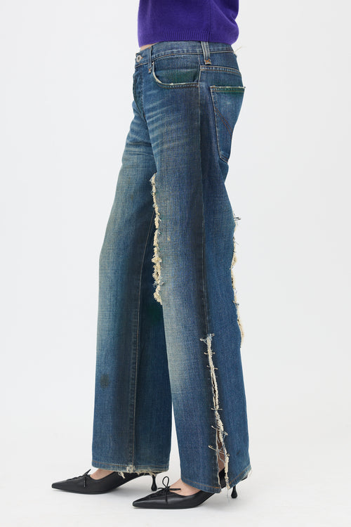 Dolce & Gabbana 2001 Distressed Safety Pin Jeans