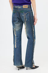 Dolce & Gabbana 2001 Distressed Safety Pin Jeans