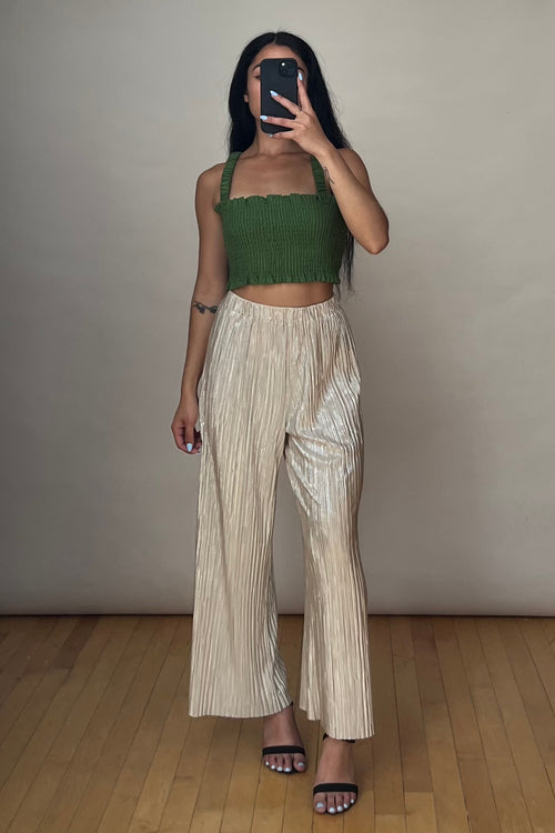 Gold Pleated Trouser