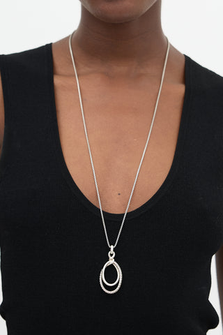 David Yurman Silver & Diamond Continuance Necklace