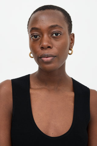 Bottega Veneta Gold Vermeil Rope Twist Hoop Earrings
