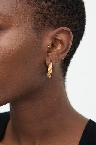 Bottega Veneta Gold Vermeil Rope Twist Hoop Earrings