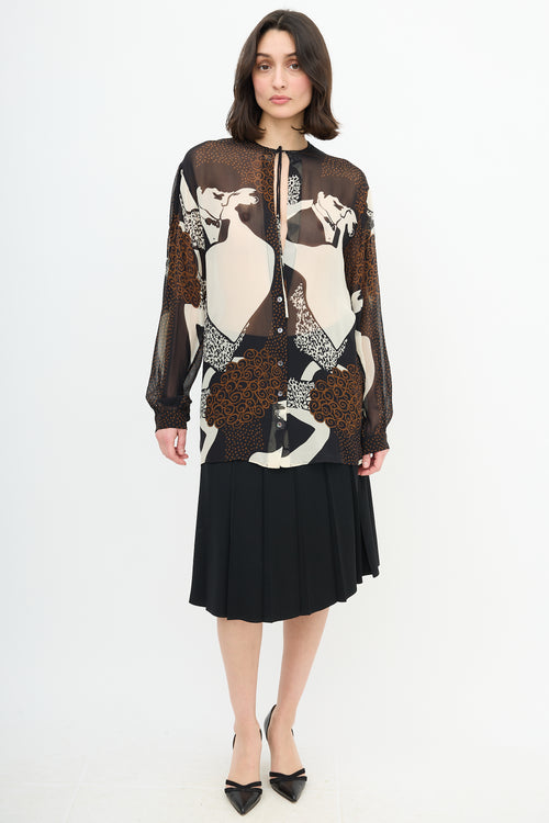 Dolce & Gabbana Fall 2002 Silk Print Blouse