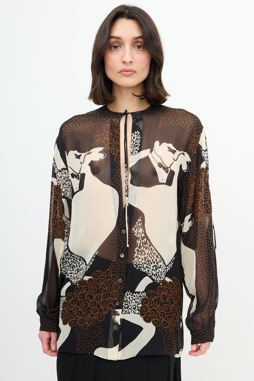 Dolce & Gabbana Fall 2002 Silk Print Blouse