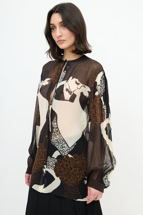 Dolce & Gabbana Fall 2002 Silk Print Blouse