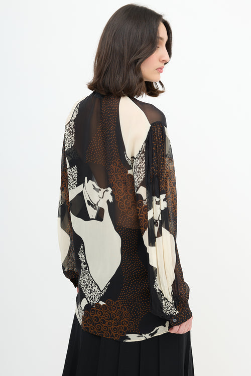 Dolce & Gabbana Fall 2002 Silk Print Blouse