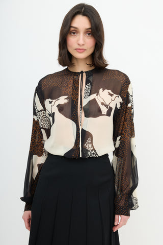 Dolce & Gabbana Fall 2002 Silk Print Blouse