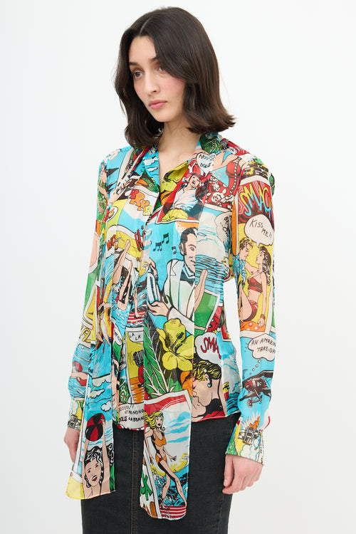 Dolce & Gabbana Spring 2004 Silk Pop Art Shirt