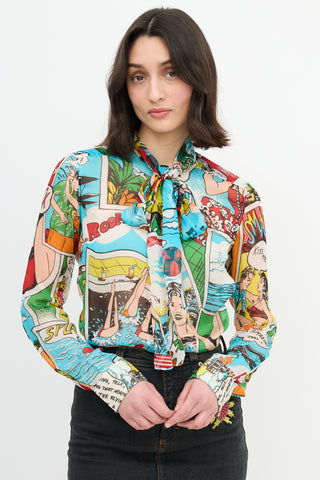 Dolce & Gabbana Spring 2004 Silk Pop Art Shirt