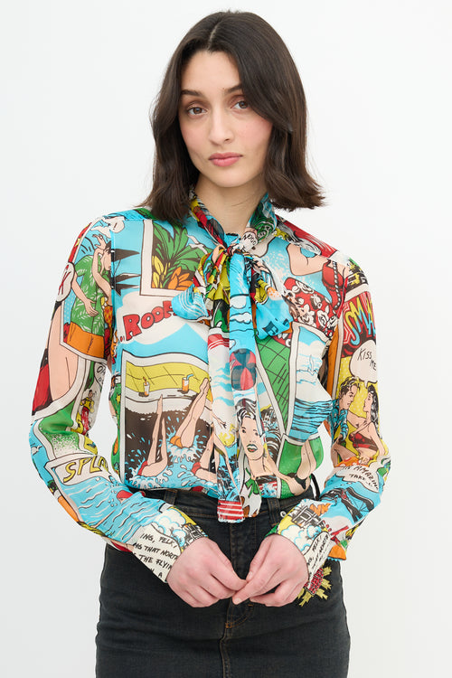 Dolce & Gabbana Spring 2004 Silk Pop Art Shirt