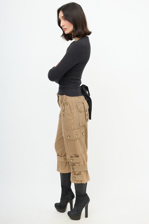 Dolce & Gabbana Ribbed Knit Wrap Cardigan