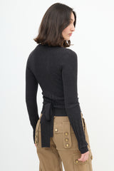 Dolce & Gabbana Ribbed Knit Wrap Cardigan