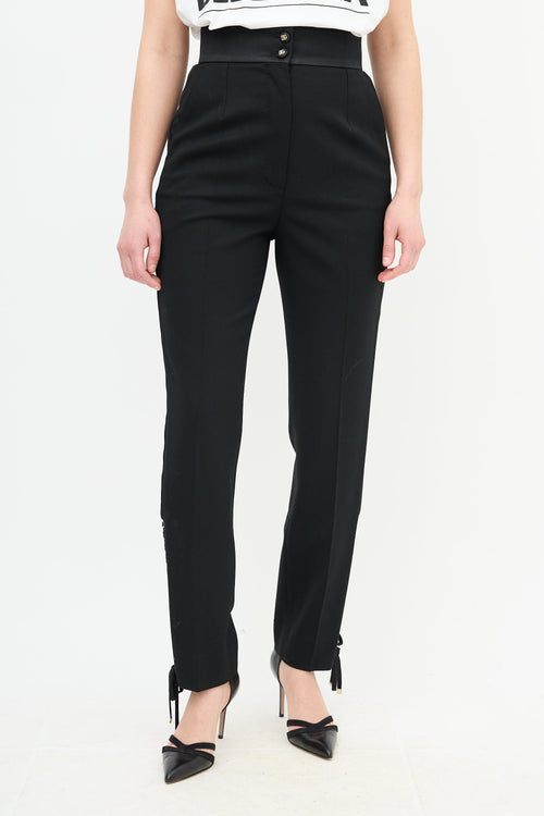 Dolce & Gabbana Lace Cuff Straight Trouser