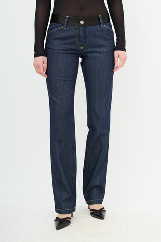 Dolce & Gabbana Satin Trim Slim Leg Jeans