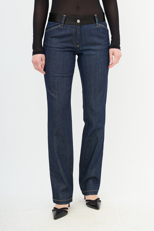 Dolce & Gabbana Satin Trim Slim Leg Jeans