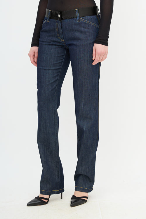Dolce & Gabbana Satin Trim Slim Leg Jeans