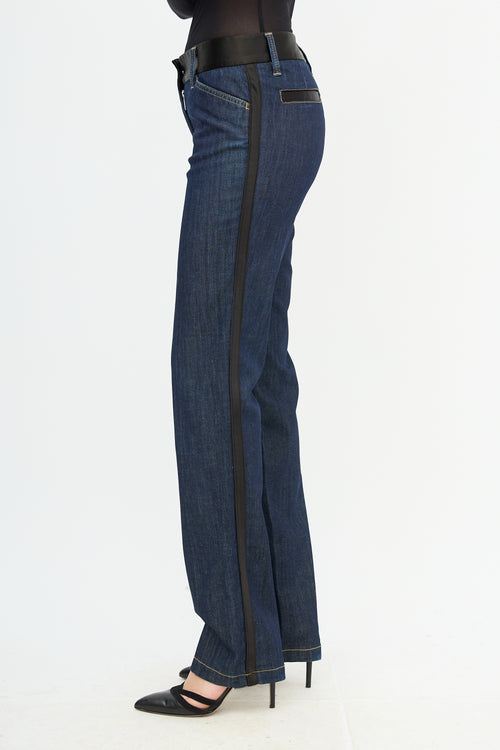 Dolce & Gabbana Satin Trim Slim Leg Jeans