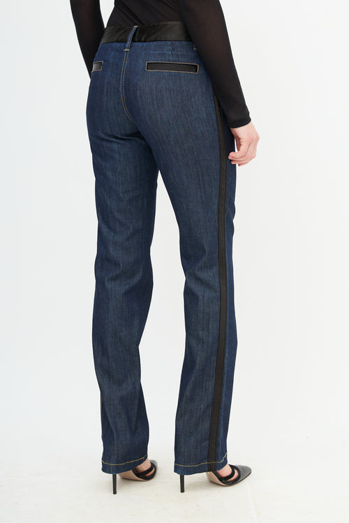 Dolce & Gabbana Satin Trim Slim Leg Jeans