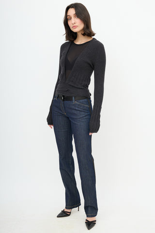 Dolce & Gabbana Satin Trim Slim Leg Jeans