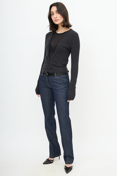 Dolce & Gabbana Satin Trim Slim Leg Jeans